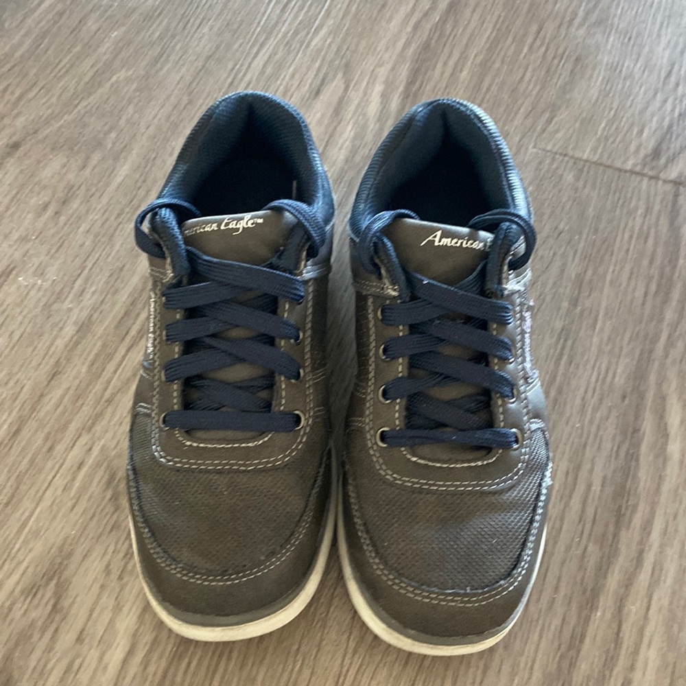 Little boys dress shoes in grey and blue. Gently worn